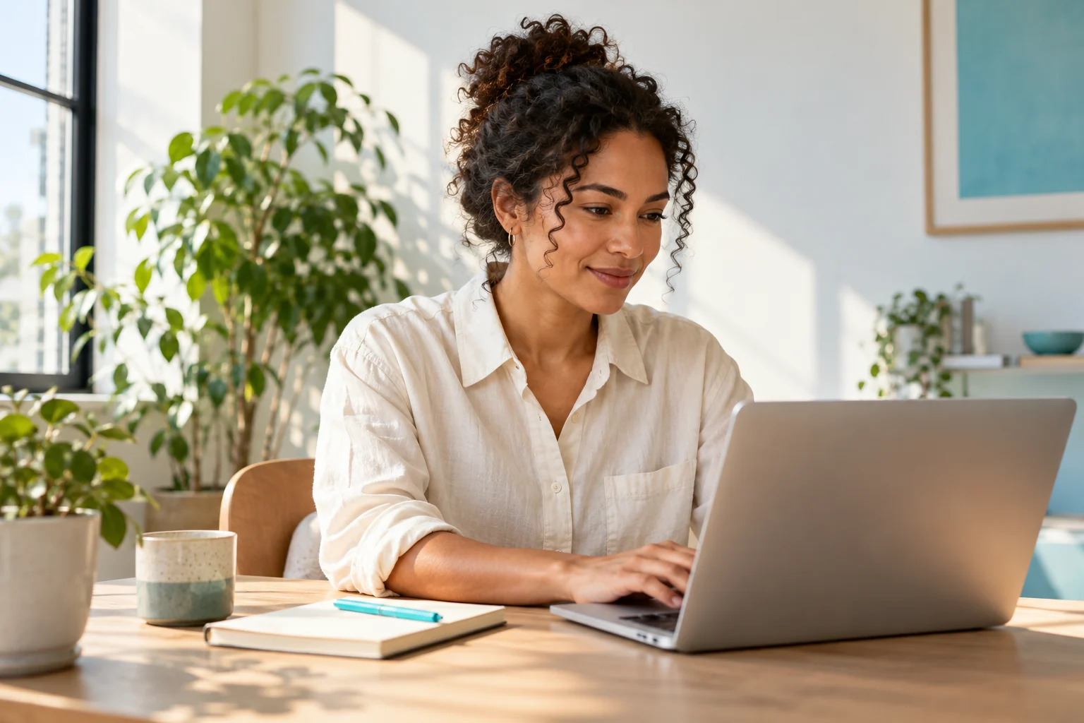 Independent professional working in a studio